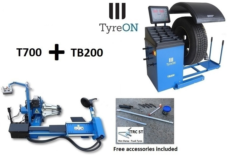 T700 2-speed 42 Inch truck tyre changer + truck / bus / car wheel balancer 200 kg wheel lift TB200 - Equipo de taller: foto 1 T700 2-speed 42 Inch truck tyre changer + truck / bus / car wheel balancer 200 kg wheel lift TB200 - Equipo de taller: foto 1