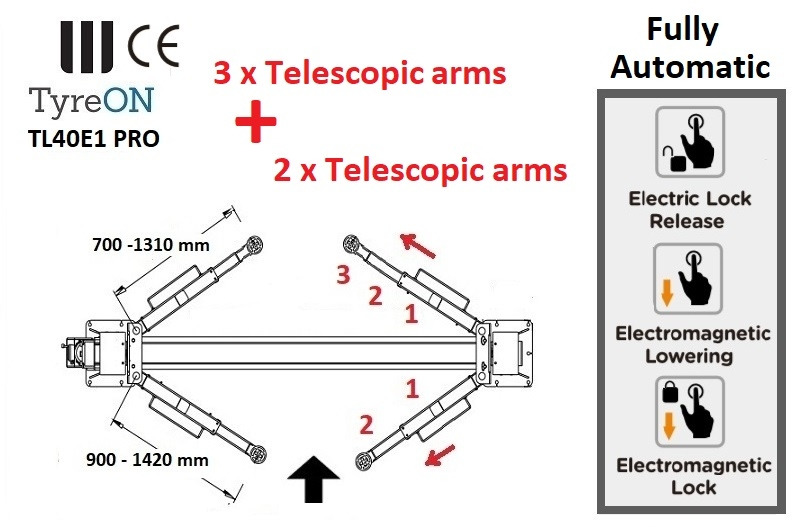 TL40E1 PRO 2 post lift - fully automatic - Equipo de taller: foto 2 TL40E1 PRO 2 post lift - fully automatic - Equipo de taller: foto 2
