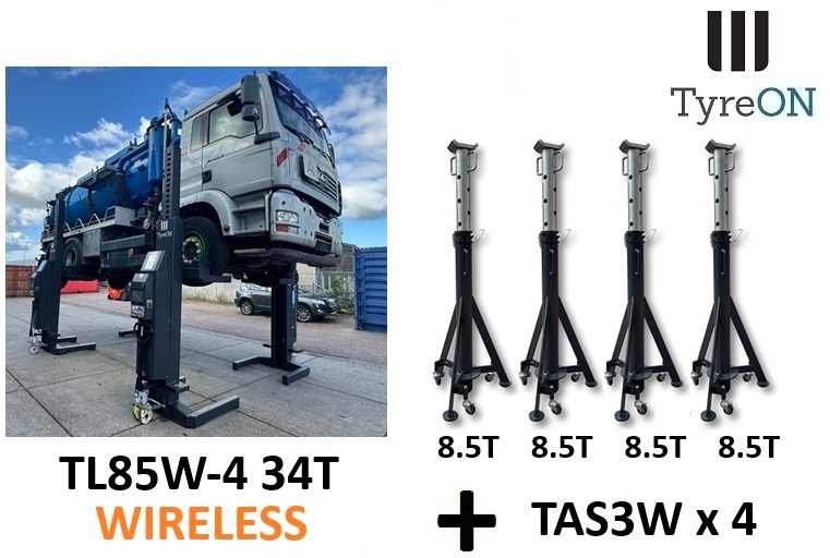 TL85W-4 34T mobile column truck lift + TAS3W 8.5T axle support x 4 - Equipo de taller: foto 1 TL85W-4 34T mobile column truck lift + TAS3W 8.5T axle support x 4 - Equipo de taller: foto 1