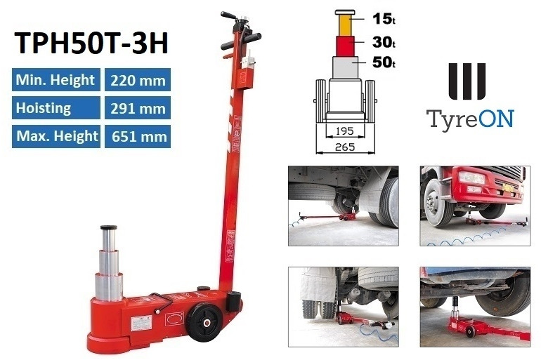 TPH50T-3H Air hydraulic jack 50 Tons - Equipo de taller: foto 1 TPH50T-3H Air hydraulic jack 50 Tons - Equipo de taller: foto 1