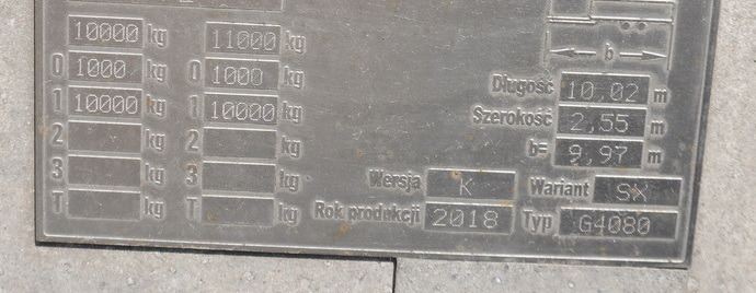 Remolque con toldo Gniotpol Tandem trailer / 10t / 2018 / 19 pallets: foto 9