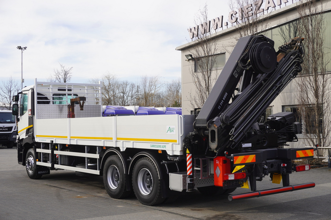 Camión forestal, Camión grúa para transporte de madera RENAULT C430 / HIAB 244 EP-5 HIDUO crane 8400 kg 15 m / Platform with stanchions: foto 7