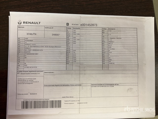 2016 Renault Master DCI100 Cargo Van - Furgoneta: foto 2 2016 Renault Master DCI100 Cargo Van - Furgoneta: foto 2