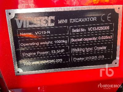 VICSEC VC13-R (Unused) - Miniexcavadora: foto 5 VICSEC VC13-R (Unused) - Miniexcavadora: foto 5