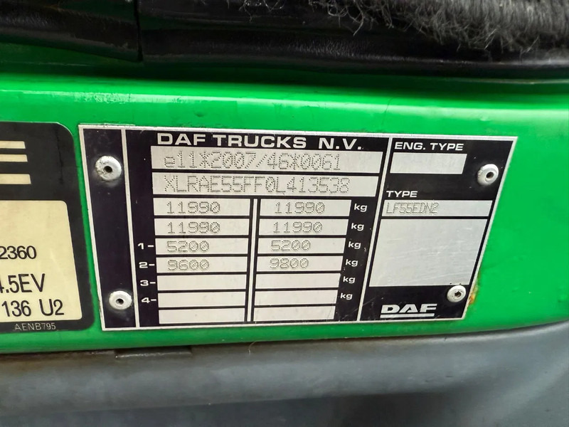 Camión caja cerrada DAF LF 55.180 7.3M Koffer 1500KG LBW Zijdeur NL Truck: foto 15