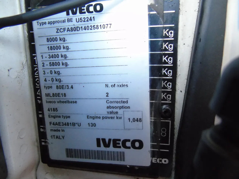 Camión caja cerrada Iveco Eurocargo 80E18 + 3 SEATS: foto 10
