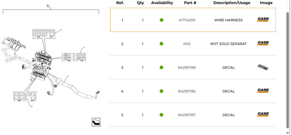 Case 47714200 - Cables/ Alambres para Maquinaria de construcción: foto 3 Case 47714200 - Cables/ Alambres para Maquinaria de construcción: foto 3