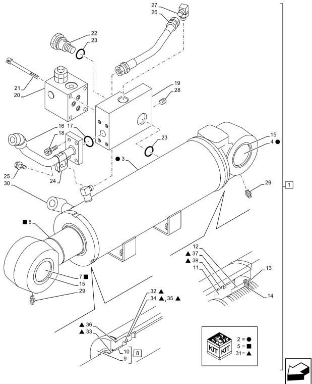 Case KMV25510 - Cilindro hidráulico para Maquinaria de construcción: foto 2 Case KMV25510 - Cilindro hidráulico para Maquinaria de construcción: foto 2