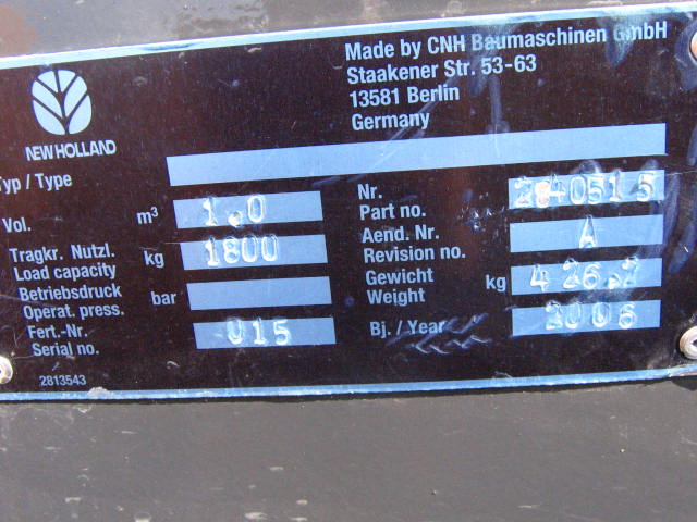 New Holland 2840515 - Cazo cargador: foto 1 New Holland 2840515 - Cazo cargador: foto 1