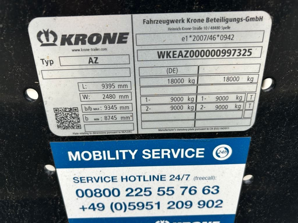 Krone 2 Achswechselfahrgestell, Typ: AZW 18 eL3B9 - Remolque portacontenedore/ Intercambiable: foto 4 Krone 2 Achswechselfahrgestell, Typ: AZW 18 eL3B9 - Remolque portacontenedore/ Intercambiable: foto 4