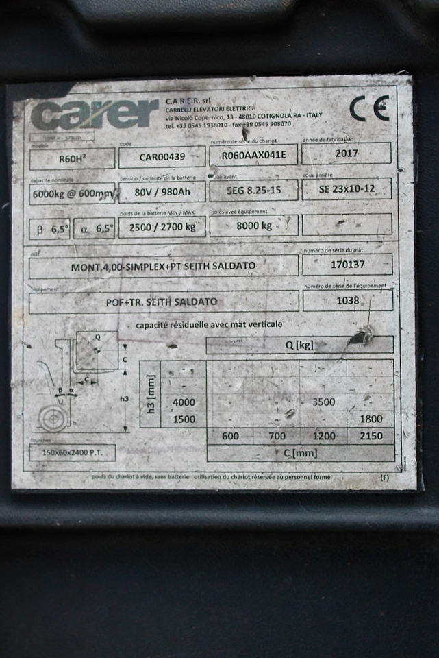 Carretilla elevadora eléctrica CARER R 60 H2: foto 12 Carretilla elevadora eléctrica CARER R 60 H2: foto 12