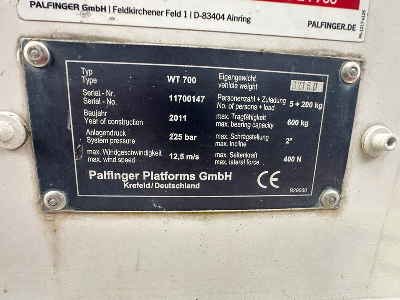 Camión con plataforma elevadora Palfinger WT 700 SOLD: foto 19