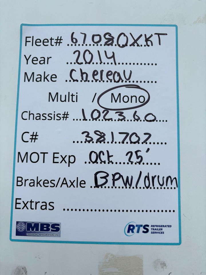 Chereau 2014 SLXi Spectrum – 67080XKT - Semirremolque frigorífico: foto 2 Chereau 2014 SLXi Spectrum – 67080XKT - Semirremolque frigorífico: foto 2