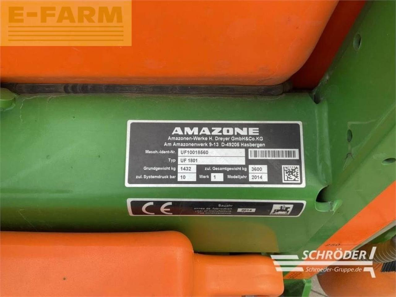 Pulverizador arrastrado Amazone uf 1801 / ft 1001: foto 10 Pulverizador arrastrado Amazone uf 1801 / ft 1001: foto 10