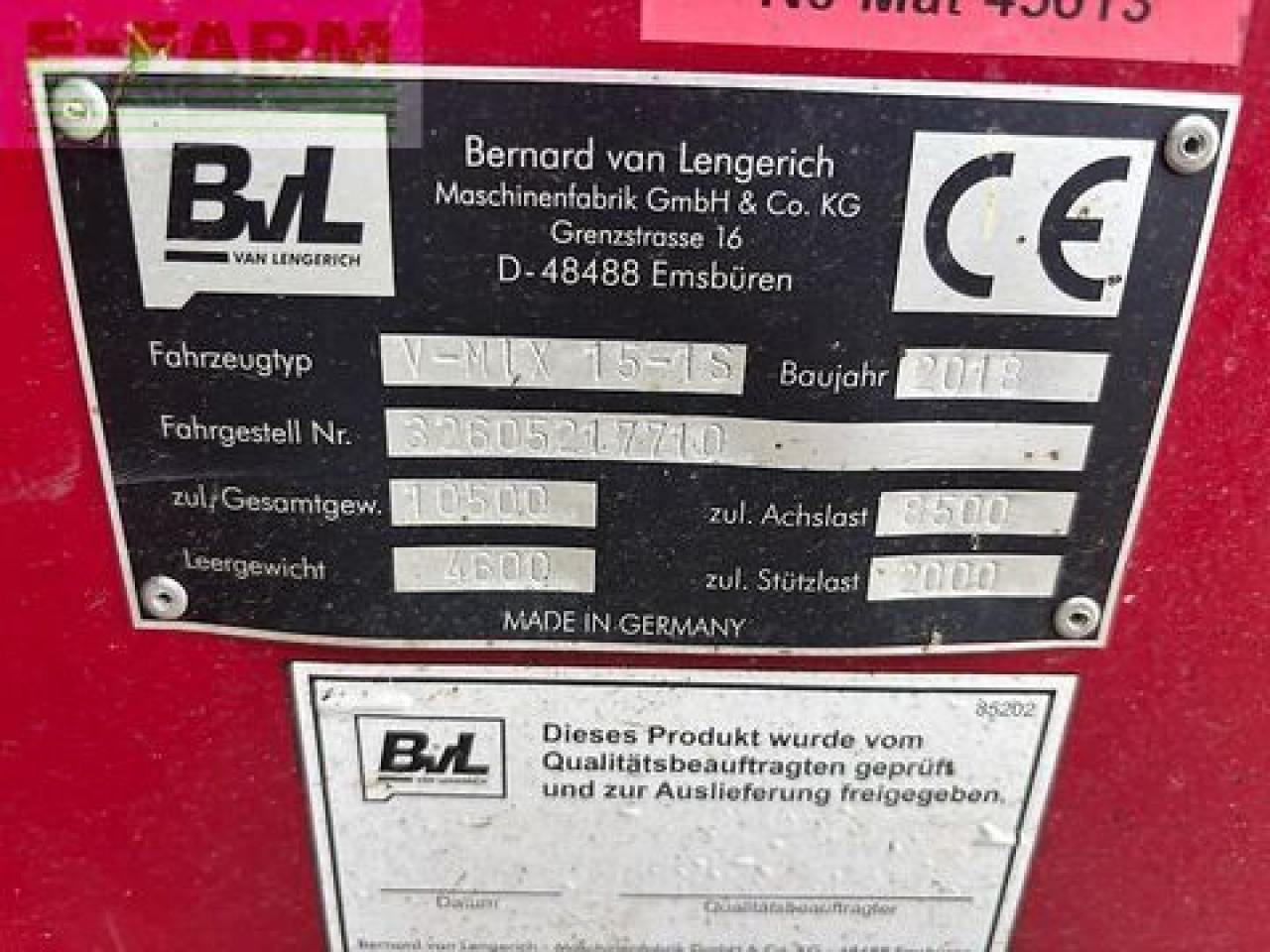 BVL - van Lengerich v - mix 15 - 1s neue schnecke - Maquinaria ganadera: foto 3 BVL - van Lengerich v - mix 15 - 1s neue schnecke - Maquinaria ganadera: foto 3