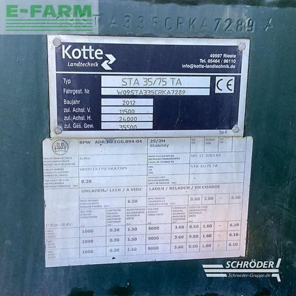 Kotte sta 35/75 ta - Maquinaria para fertilización: foto 4 Kotte sta 35/75 ta - Maquinaria para fertilización: foto 4