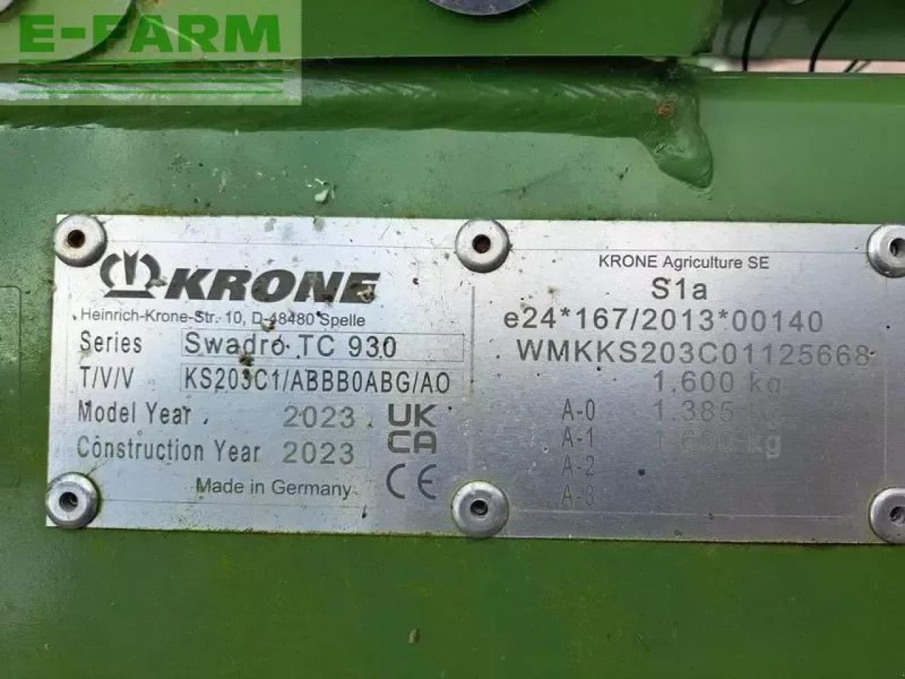 Krone swadro tc 930 - Henificadora: foto 4 Krone swadro tc 930 - Henificadora: foto 4