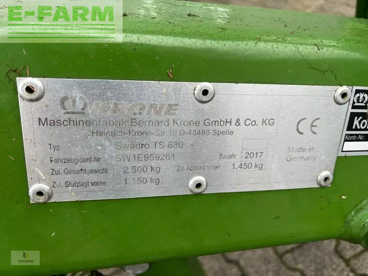 Krone swadro ts 680 - Henificadora: foto 5 Krone swadro ts 680 - Henificadora: foto 5