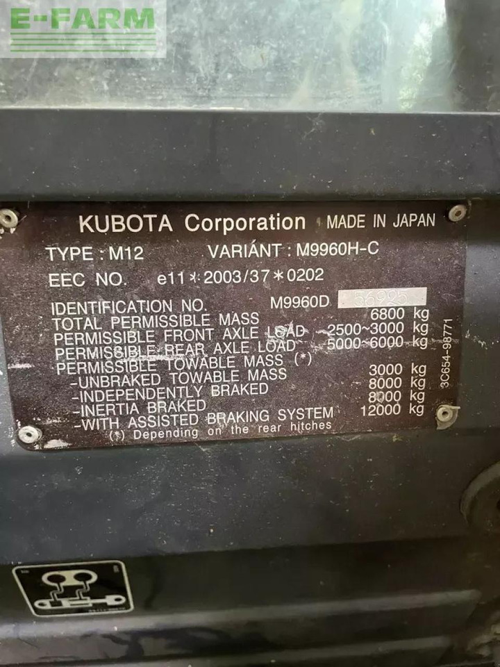 Kubota m9960 - Tractor: foto 5 Kubota m9960 - Tractor: foto 5