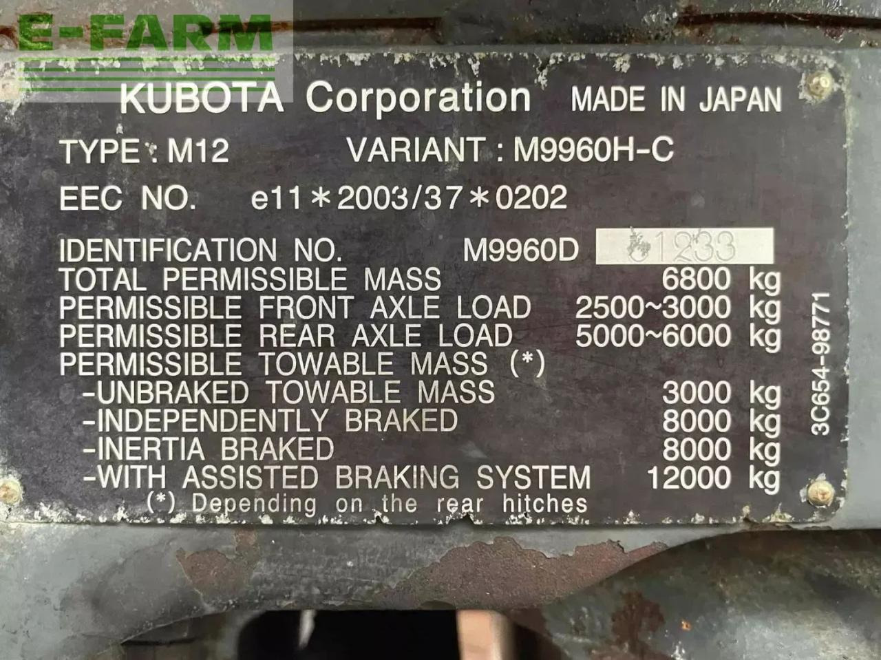 Kubota tracteur agricole m9960 kubota - Tractor: foto 2 Kubota tracteur agricole m9960 kubota - Tractor: foto 2