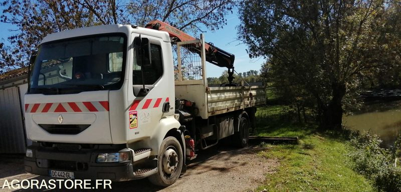 Camion benne avec grue - Renault Midlum 2001 293846kms - Camión: foto 1 Camion benne avec grue - Renault Midlum 2001 293846kms - Camión: foto 1