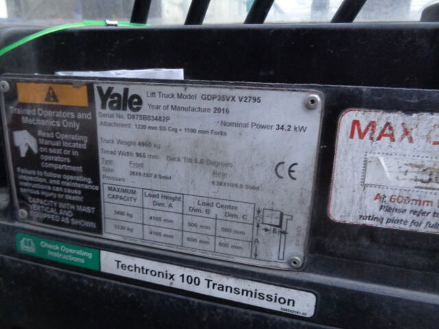 Yale GDP 35 VX - Carretilla elevadora: foto 5 Yale GDP 35 VX - Carretilla elevadora: foto 5