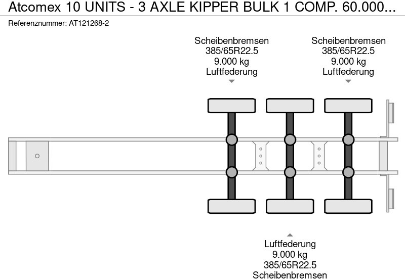 Atcomex 10 UNITS - 3 AXLE KIPPER BULK 1 COMP. 60.000 L BKS 3927C/C1-60 - Semirremolque cisterna: foto 5 Atcomex 10 UNITS - 3 AXLE KIPPER BULK 1 COMP. 60.000 L BKS 3927C/C1-60 - Semirremolque cisterna: foto 5