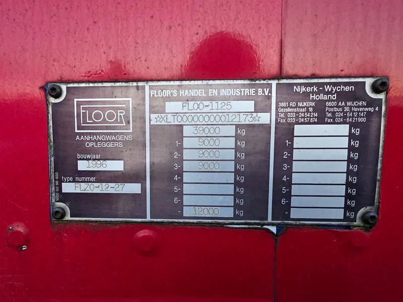 Semirremolque caja cerrada Floor FLZO 12 27 - BPW - DRUM - 2000KG Tail lift: foto 9