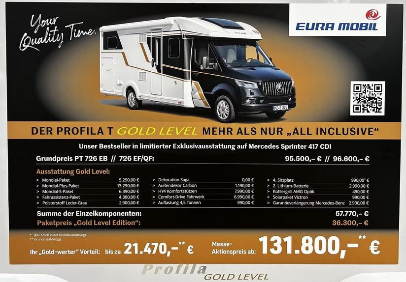 Eura Mobil PROFILA T 726 EF /- 2026 - / GOLD - LEVEL PAKET - Autocaravana perfilada: foto 1 Eura Mobil PROFILA T 726 EF /- 2026 - / GOLD - LEVEL PAKET - Autocaravana perfilada: foto 1
