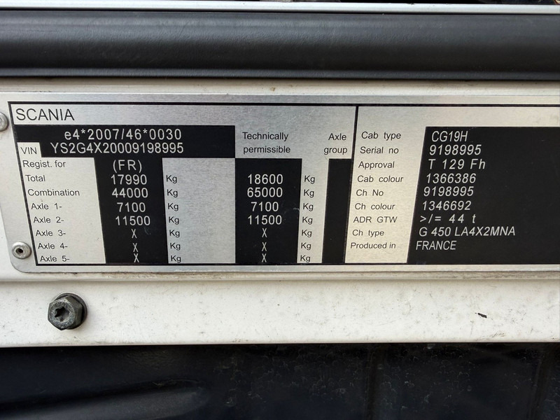 Cabeza tractora Scania G450 Highline Retarder Engine Broken ADR: foto 8