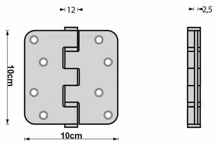 (1906x) Black hinge - 10 cm - with screws - Herramienta/ Equipo: foto 2 (1906x) Black hinge - 10 cm - with screws - Herramienta/ Equipo: foto 2