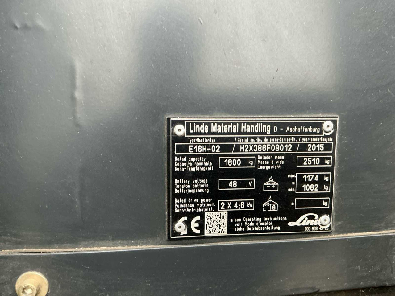 2015 LINDE E16H-02 EVO FORKLIFT - Carretilla elevadora: foto 3 2015 LINDE E16H-02 EVO FORKLIFT - Carretilla elevadora: foto 3