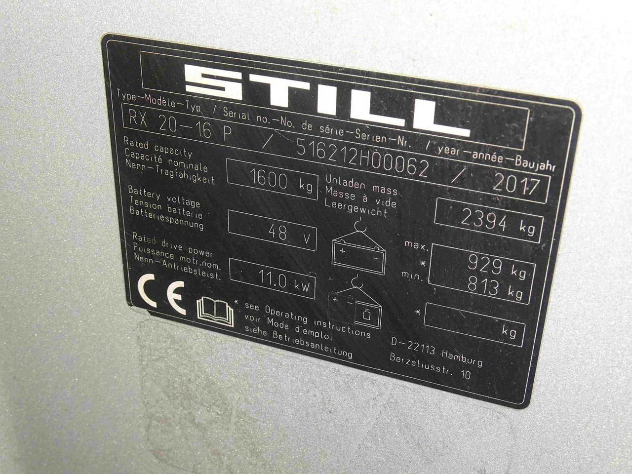 STILL RX20-16P 2017 FORKLIFT - Carretilla elevadora: foto 2 STILL RX20-16P 2017 FORKLIFT - Carretilla elevadora: foto 2
