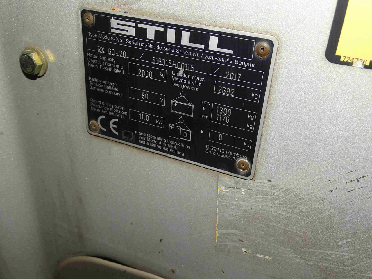 STILL RX60-20 2017 FORKLIFT - Carretilla elevadora: foto 2 STILL RX60-20 2017 FORKLIFT - Carretilla elevadora: foto 2