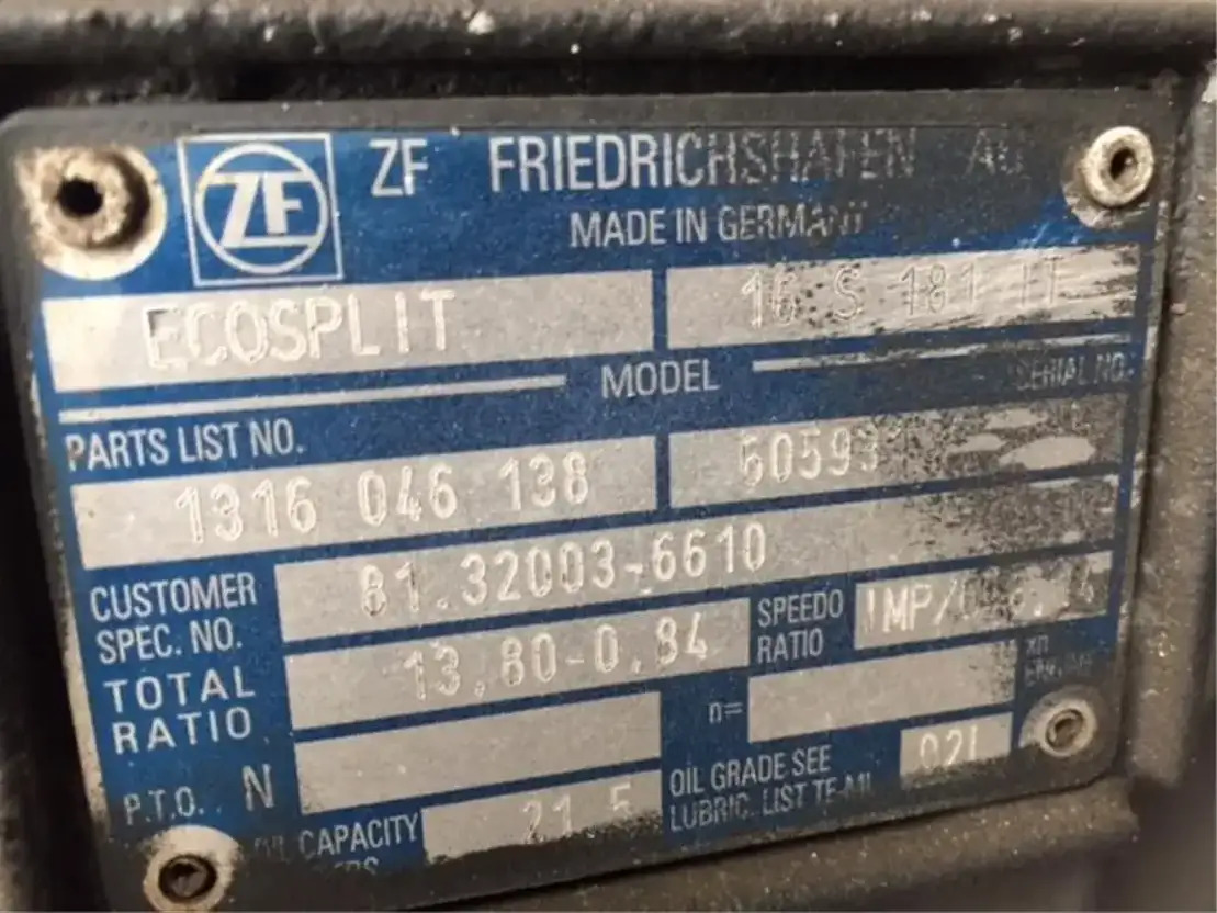 MAN Versn bak 16S181 IT OD - Caja de cambios y piezas para Camión: foto 1 MAN Versn bak 16S181 IT OD - Caja de cambios y piezas para Camión: foto 1