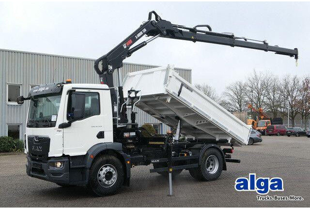 MAN 18.320 TGM BB, Kran Hiab X-Hiduo 138, Funk, AHK - Camión volquete: foto 1 MAN 18.320 TGM BB, Kran Hiab X-Hiduo 138, Funk, AHK - Camión volquete: foto 1
