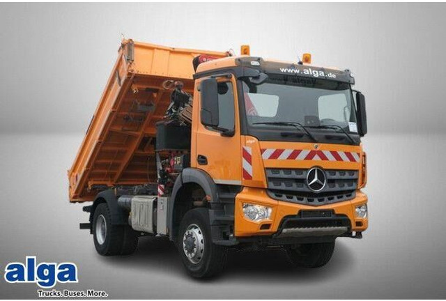 Mercedes-Benz 1835 AK Arocs 4x4, Meiller, Fassi F135AC, Funk - Camión volquete: foto 1 Mercedes-Benz 1835 AK Arocs 4x4, Meiller, Fassi F135AC, Funk - Camión volquete: foto 1