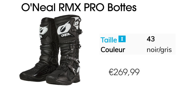 Bottes de moto O'NEAL RMX PRO Taille 43 - Motocicleta: foto 1 Bottes de moto O'NEAL RMX PRO Taille 43 - Motocicleta: foto 1