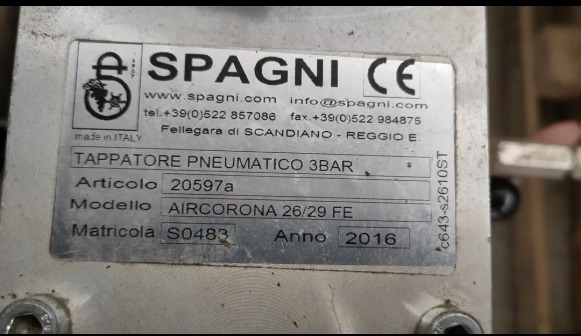 Capsuleuse pneumatique semi-automatique Spagni - Maquinaria de alimentación: foto 4 Capsuleuse pneumatique semi-automatique Spagni - Maquinaria de alimentación: foto 4