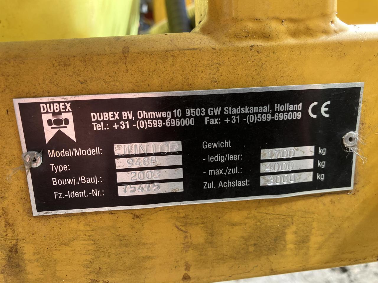 Dubex Junior 2500-27 - Pulverizador arrastrado: foto 4 Dubex Junior 2500-27 - Pulverizador arrastrado: foto 4