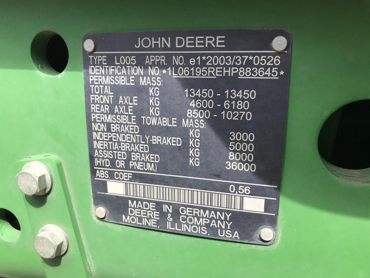 Tractor John Deere 6195R: foto 10