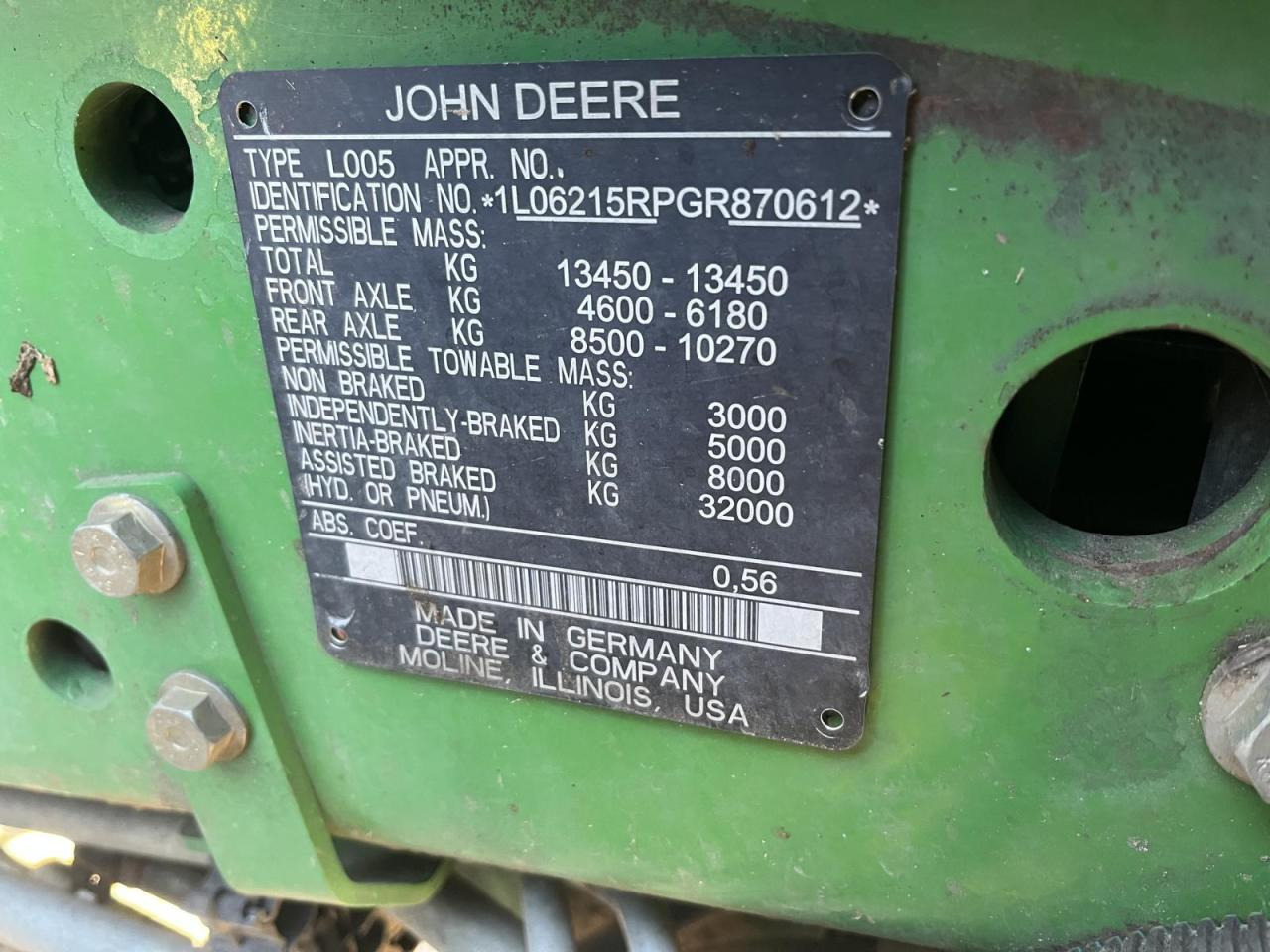 John Deere 6215R - Tractor: foto 4 John Deere 6215R - Tractor: foto 4