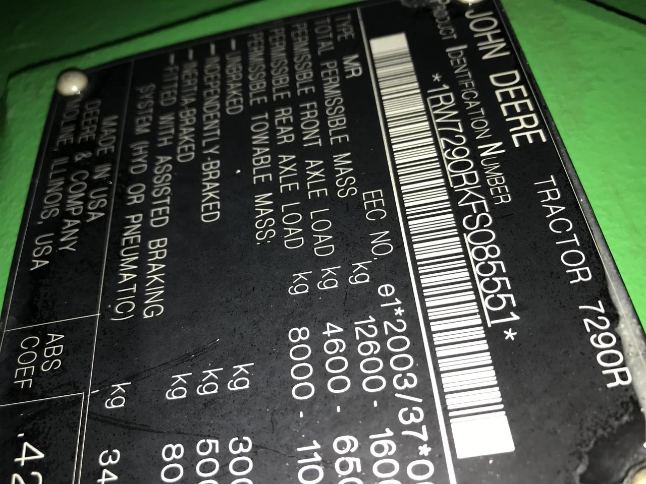 Tractor John Deere 7290R: foto 11