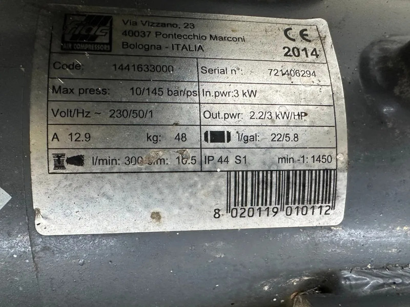 Airmec Fiac KA210360MP 3 PK 300 L - min 10 Bar Elektrische Zuigercompressor - Compresor de aire: foto 4 Airmec Fiac KA210360MP 3 PK 300 L - min 10 Bar Elektrische Zuigercompressor - Compresor de aire: foto 4