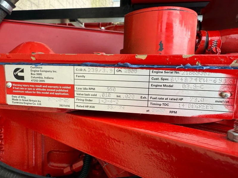 Bomba de agua Cummins B3.8-C Firepack 138 m3 / h Diesel Waterpomp as New ! 197 hours: foto 7 Bomba de agua Cummins B3.8-C Firepack 138 m3 / h Diesel Waterpomp as New ! 197 hours: foto 7