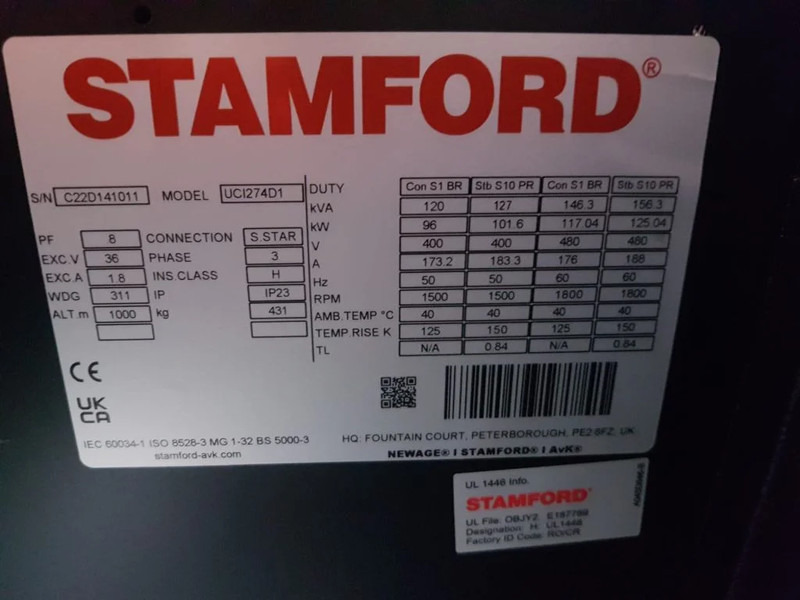 Generador industriale nuevo Himoinsa Iveco Stamford 120 kVA Supersilent Rental generatorset New !: foto 15