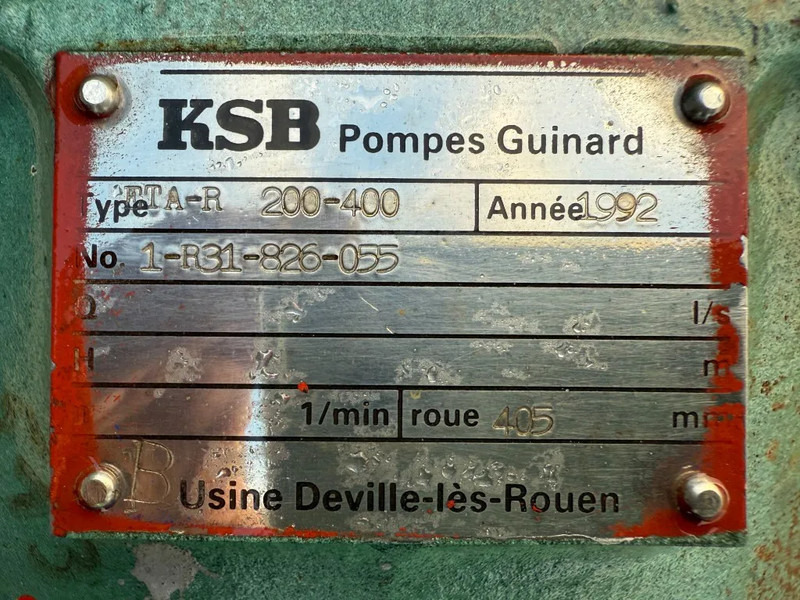 KSB KSB ETA-R 200-400 Waterpomp 515 m3 / h 157 hours - Bomba de agua: foto 5 KSB KSB ETA-R 200-400 Waterpomp 515 m3 / h 157 hours - Bomba de agua: foto 5