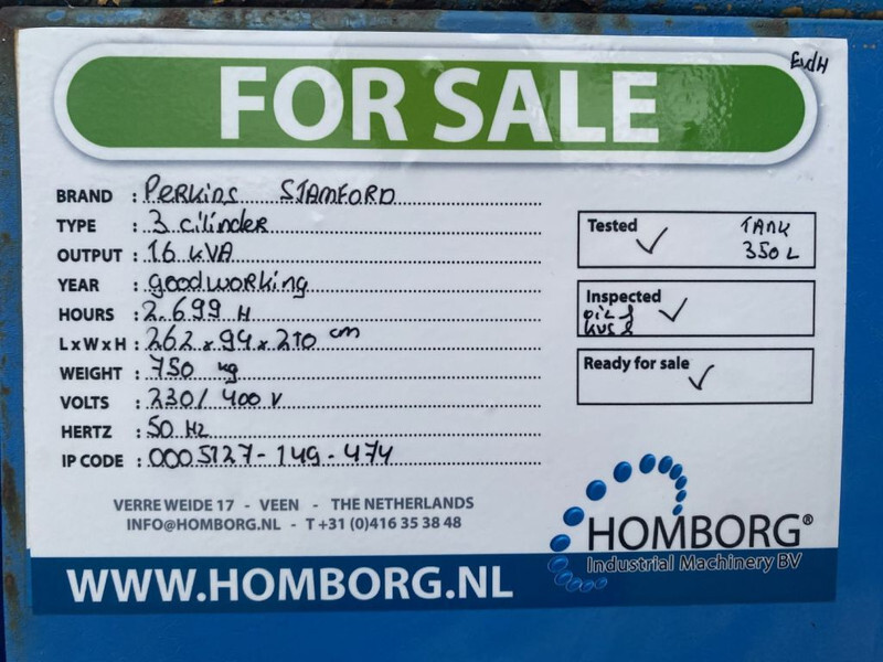 Generador industriale Perkins Stamford 16 kVA Silent generatorset: foto 14
