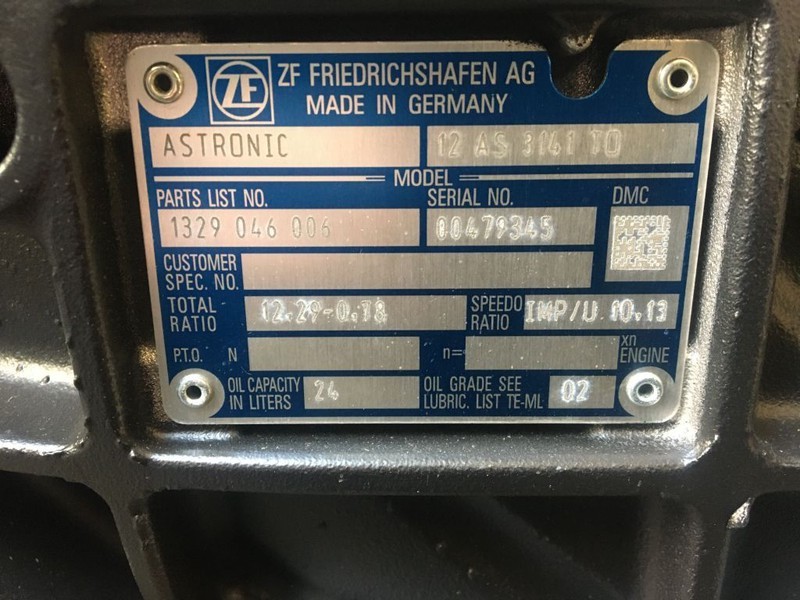 DAF Versnellingsbak ZF 12 AS 3141 TO 12,29 - 0,78 INTARDER - Caja de cambios para Camión: foto 3 DAF Versnellingsbak ZF 12 AS 3141 TO 12,29 - 0,78 INTARDER - Caja de cambios para Camión: foto 3