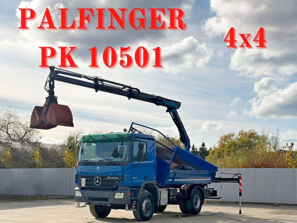 Mercedes-Benz ACTROS 1841 * PK 10501 + FUNK * TOP * 4x4 - Camión volquete, Camión grúa: foto 1 Mercedes-Benz ACTROS 1841 * PK 10501 + FUNK * TOP * 4x4 - Camión volquete, Camión grúa: foto 1